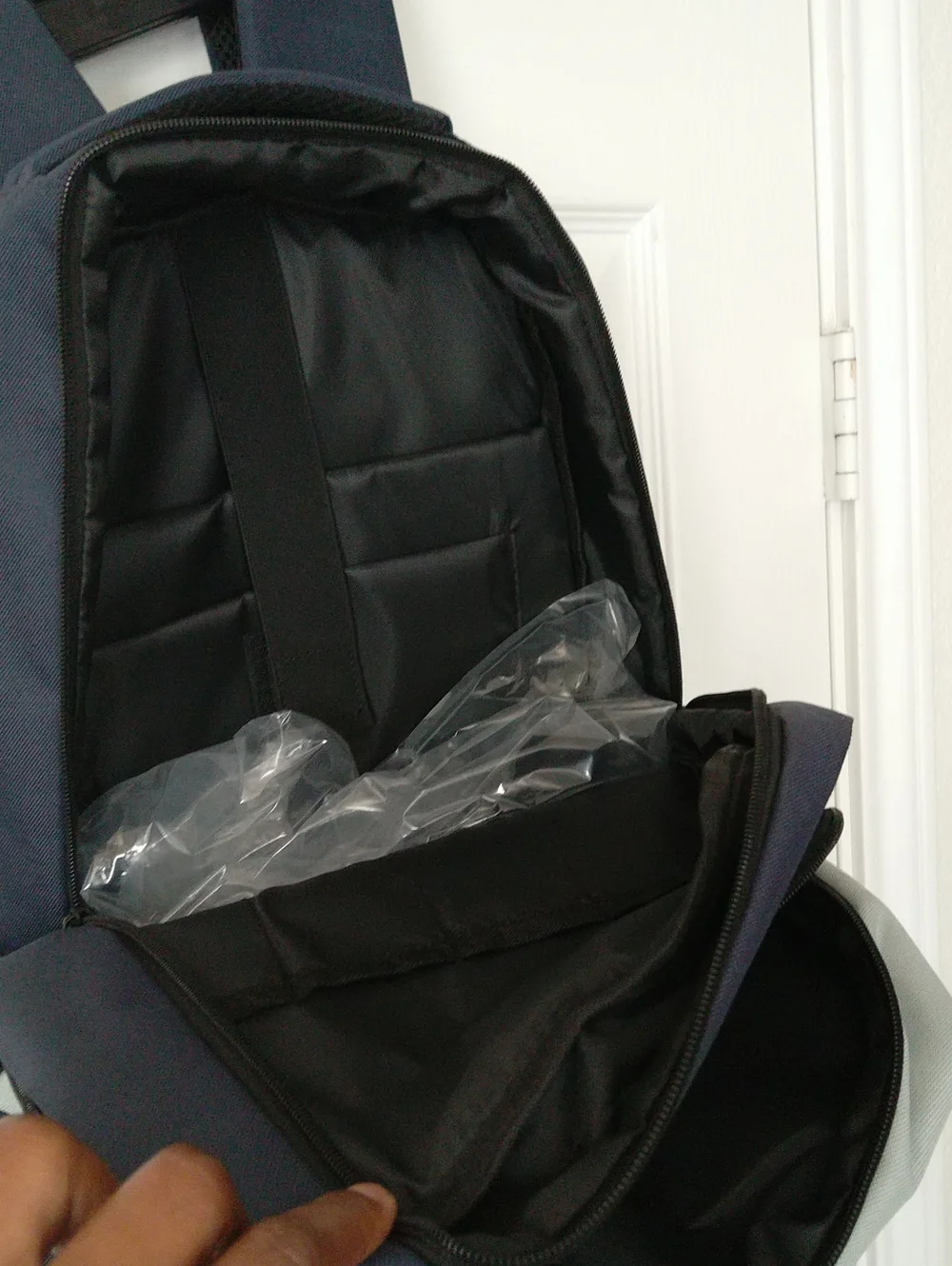 Duchamp London Two-Tone Navy and Light Gray Laptop School Backpack NWT